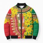 Afro Ethiopian New Year Bomber Puffer Jacket Enkutatash Adey Abeba Flower Art