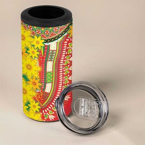 Afro Ethiopian New Year 4 in 1 Can Cooler Tumbler Enkutatash Adey Abeba Flower Art