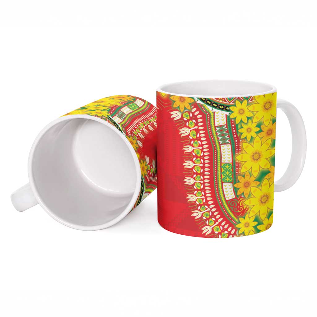 Afro Ethiopian New Year Ceramic Mug Enkutatash Adey Abeba Flower Art