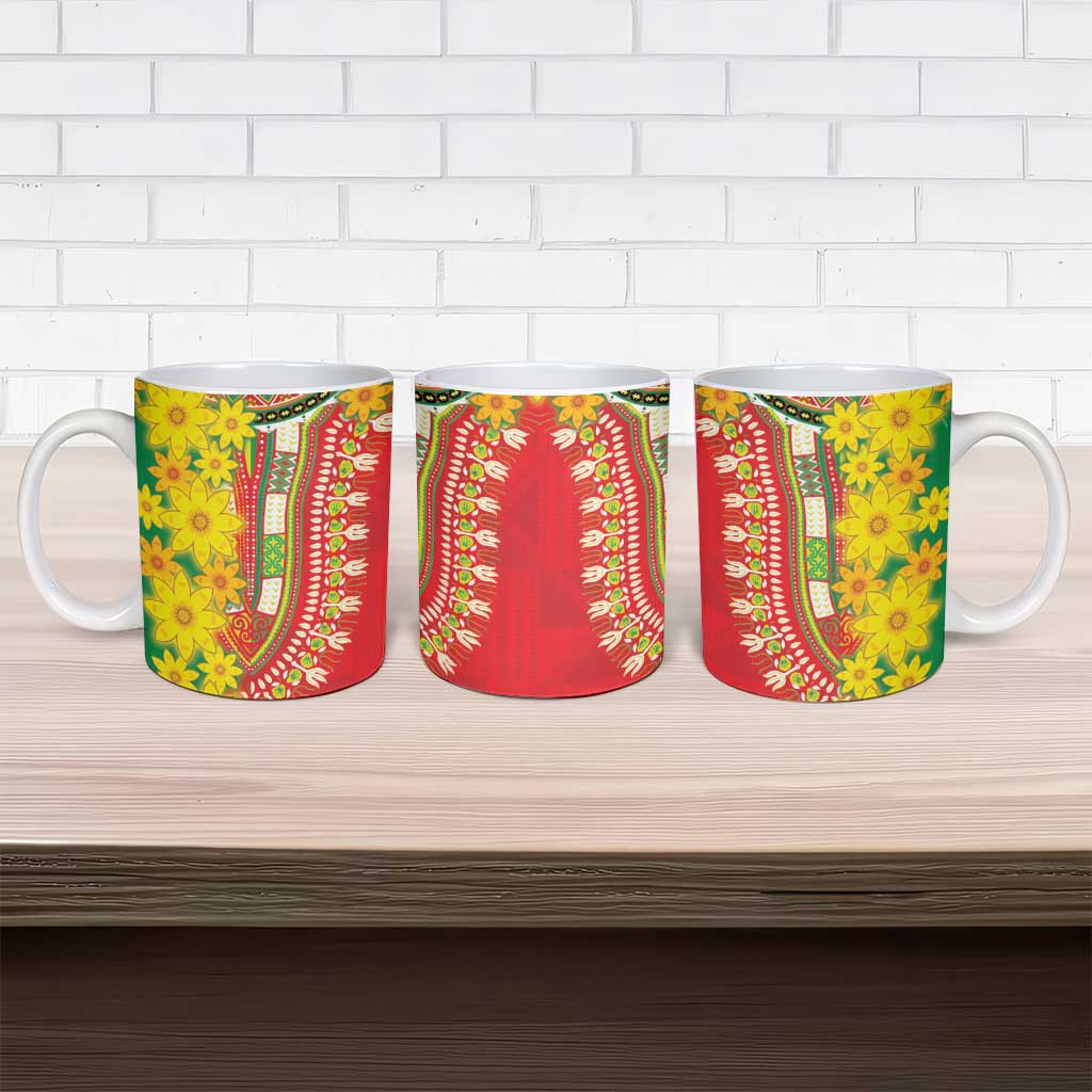 Afro Ethiopian New Year Ceramic Mug Enkutatash Adey Abeba Flower Art
