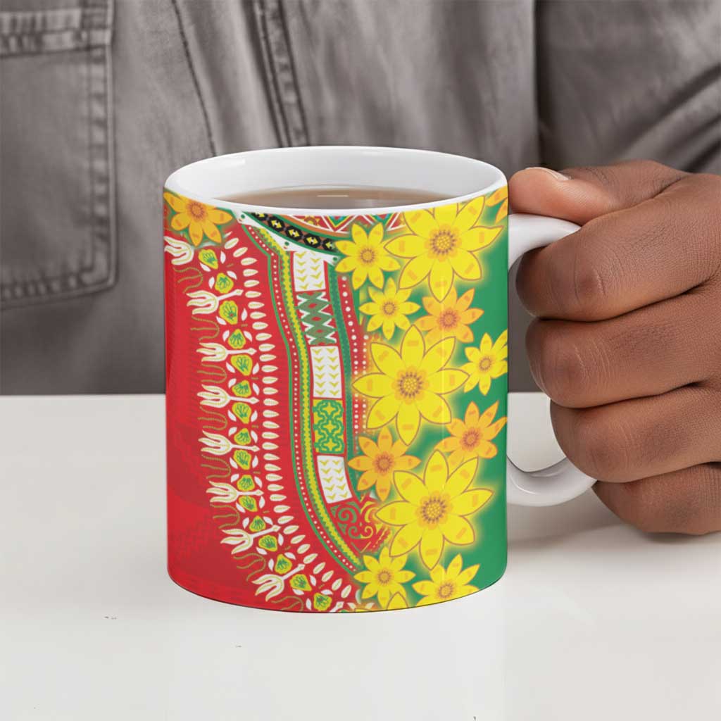 Afro Ethiopian New Year Ceramic Mug Enkutatash Adey Abeba Flower Art