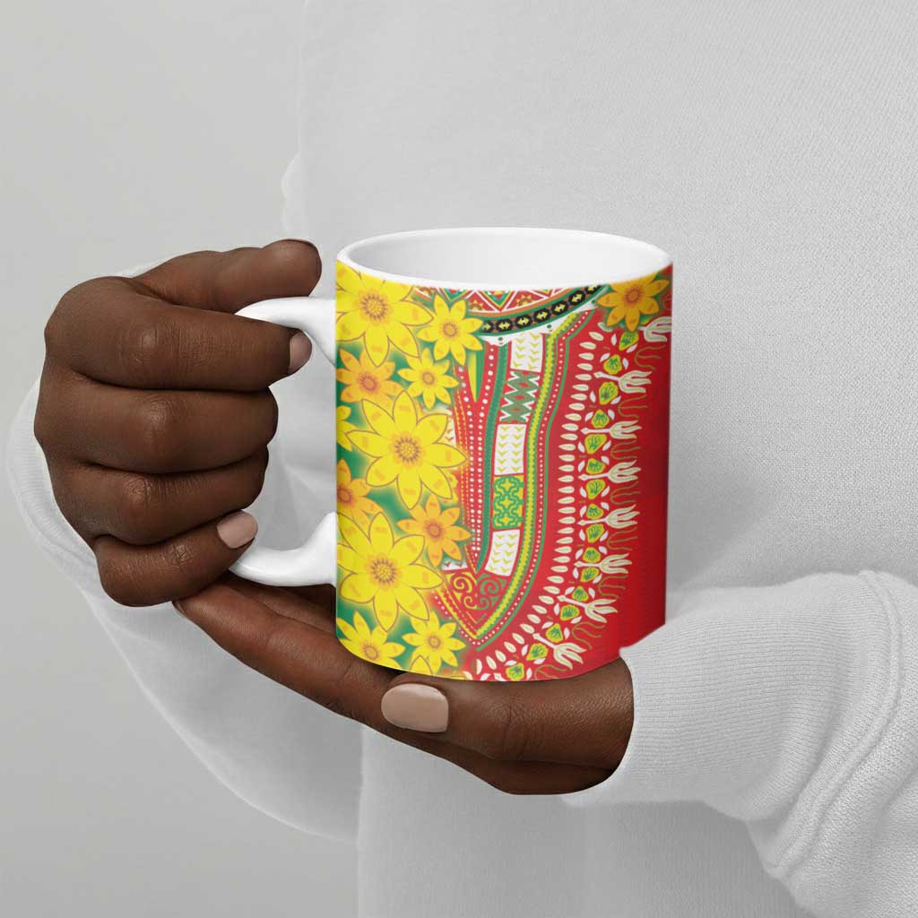 Afro Ethiopian New Year Ceramic Mug Enkutatash Adey Abeba Flower Art