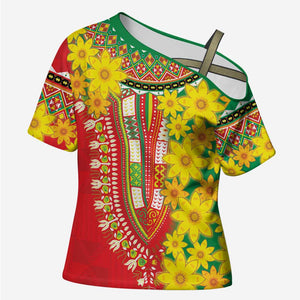 Afro Ethiopian New Year Cross Shoulder Shirt Enkutatash Adey Abeba Flower Art