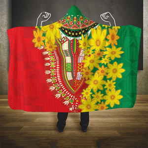 Afro Ethiopian New Year Hooded Blanket Enkutatash Adey Abeba Flower Art