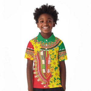 Afro Ethiopian New Year Kid Polo Shirt Enkutatash Adey Abeba Flower Art