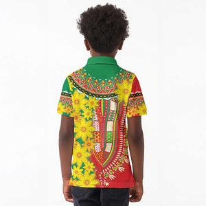 Afro Ethiopian New Year Kid Polo Shirt Enkutatash Adey Abeba Flower Art