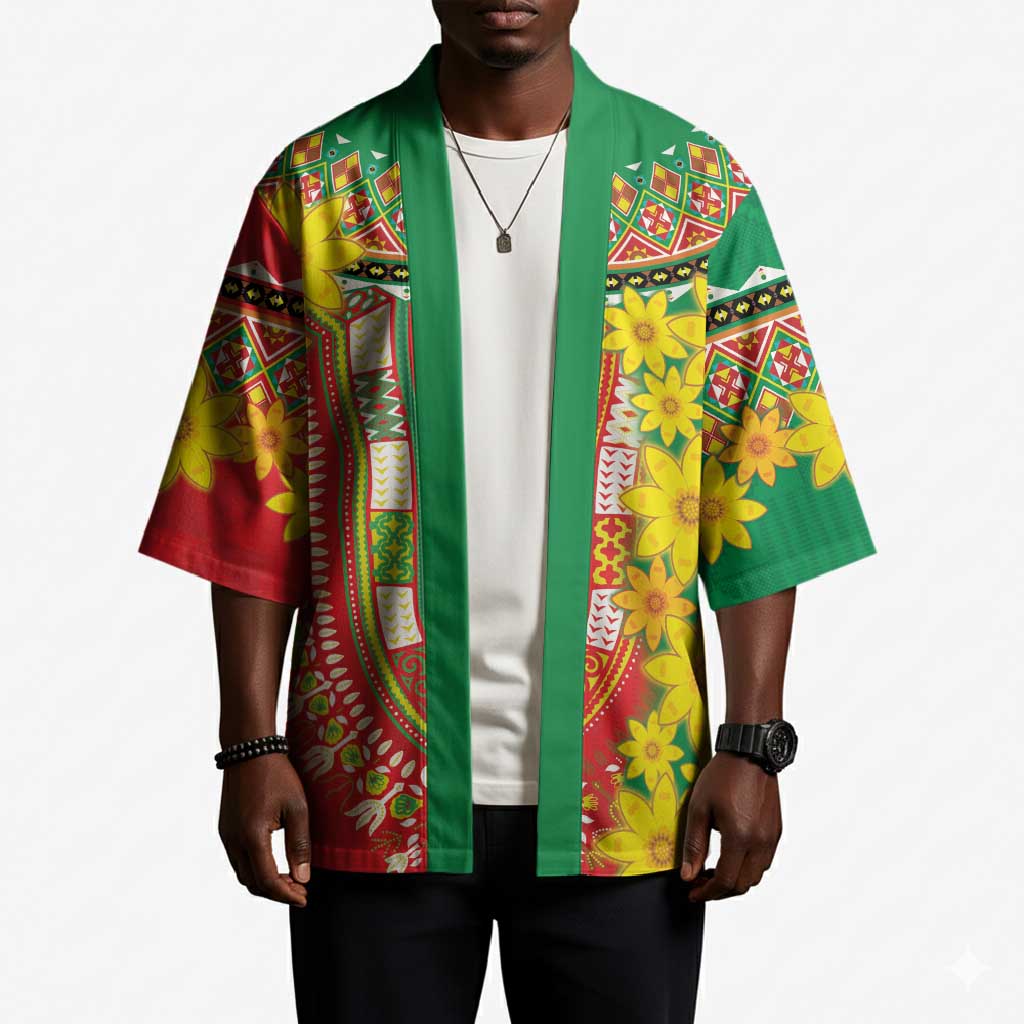 Afro Ethiopian New Year Kimono Enkutatash Adey Abeba Flower Art