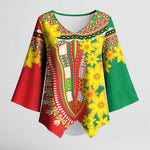 Afro Ethiopian New Year Kimono Sleeve Blouse Enkutatash Adey Abeba Flower Art