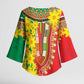 Afro Ethiopian New Year Kimono Sleeve Blouse Enkutatash Adey Abeba Flower Art