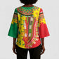 Afro Ethiopian New Year Kimono Sleeve Blouse Enkutatash Adey Abeba Flower Art