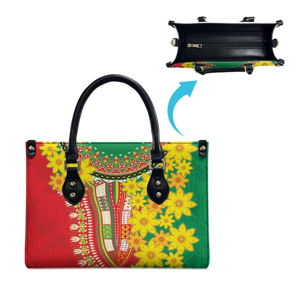 Afro Ethiopian New Year Leather Bag Enkutatash Adey Abeba Flower Art