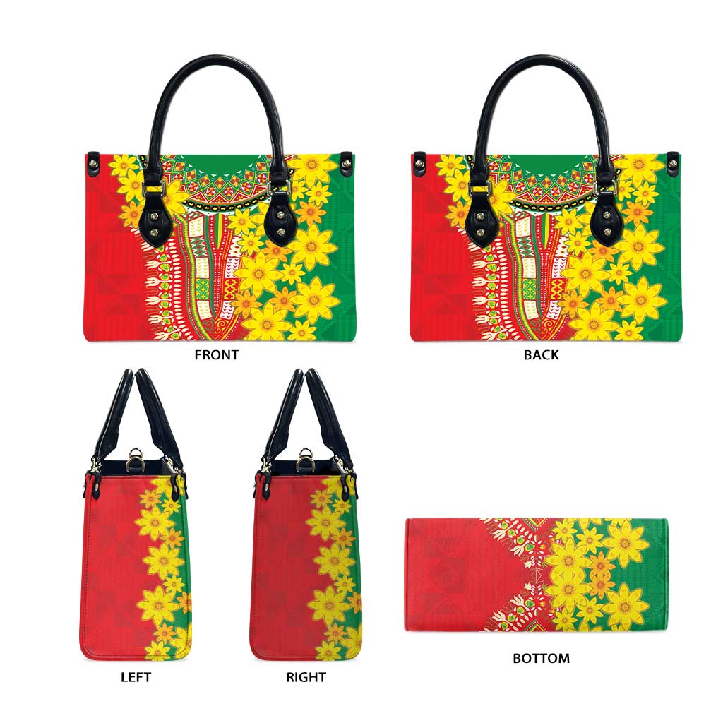 Afro Ethiopian New Year Leather Bag Enkutatash Adey Abeba Flower Art