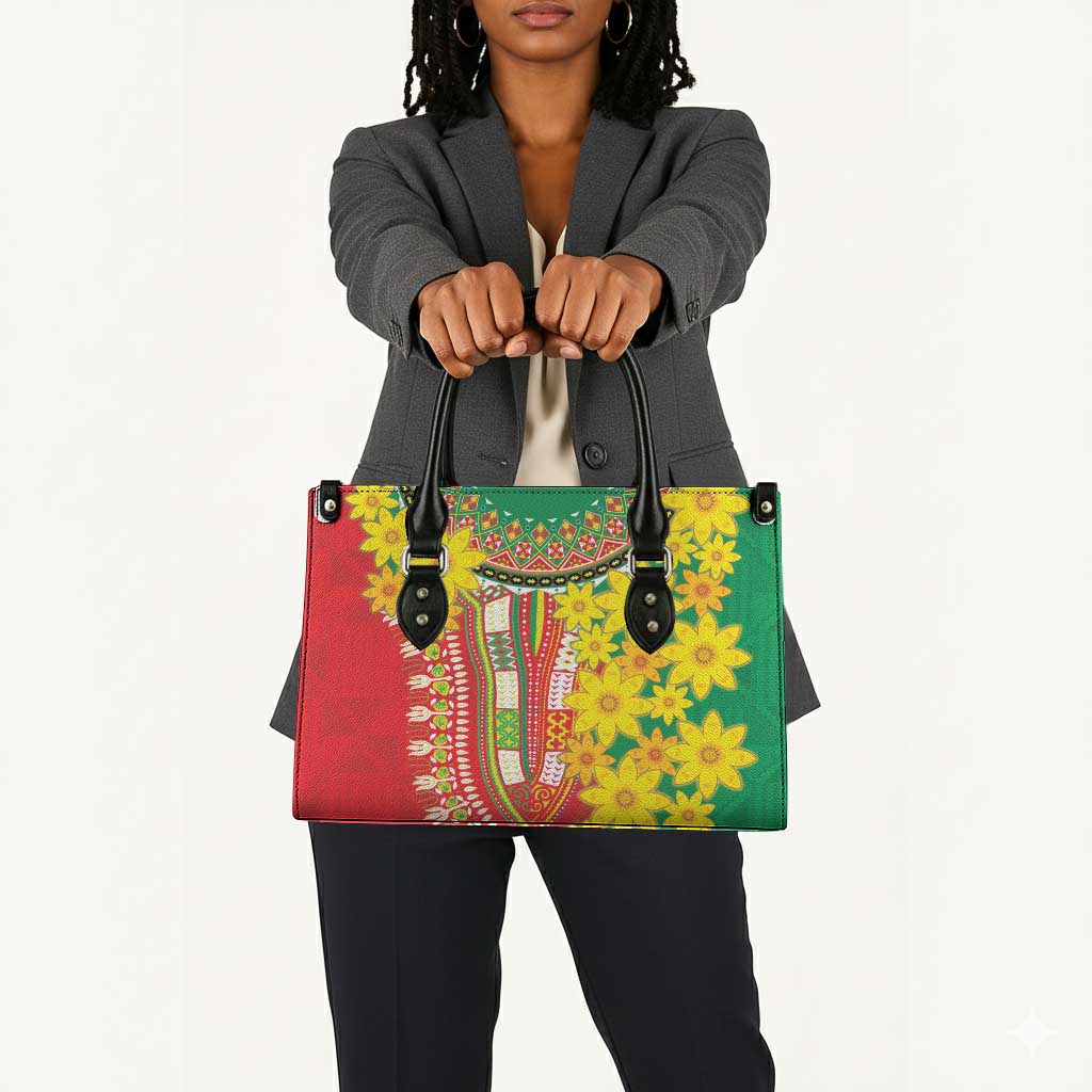 Afro Ethiopian New Year Leather Bag Enkutatash Adey Abeba Flower Art