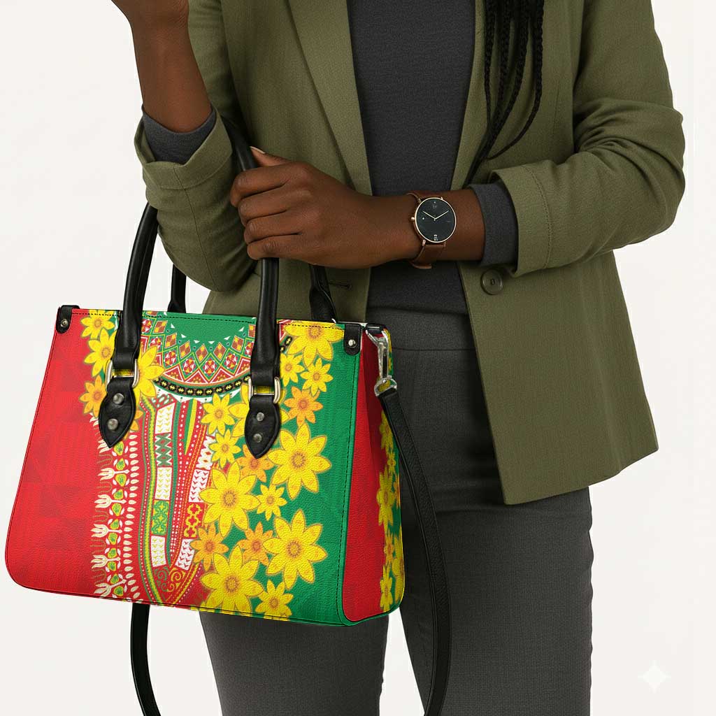 Afro Ethiopian New Year Leather Bag Enkutatash Adey Abeba Flower Art