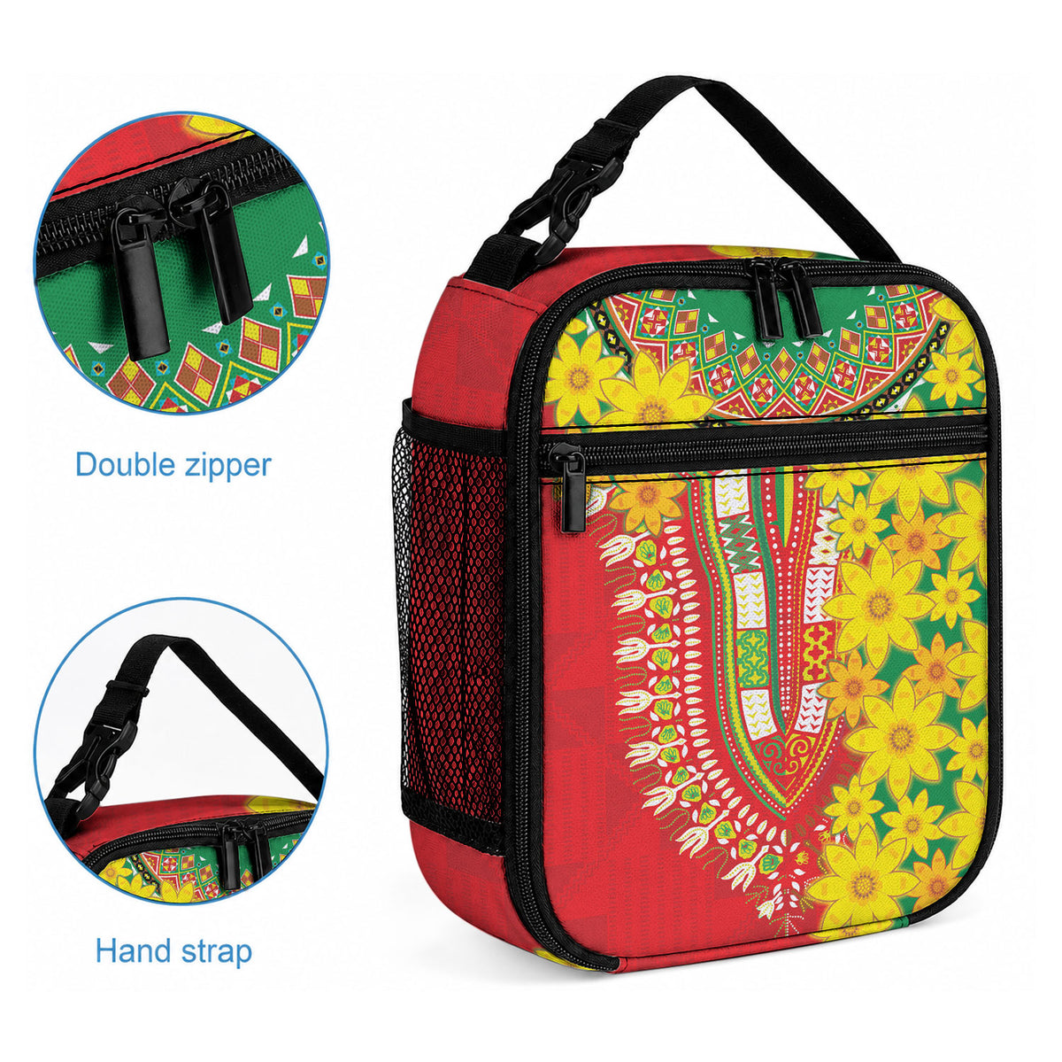 Afro Ethiopian New Year Lunch Bag Enkutatash Adey Abeba Flower Art