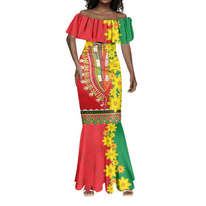 Afro Ethiopian New Year Mermaid Dress Enkutatash Adey Abeba Flower Art