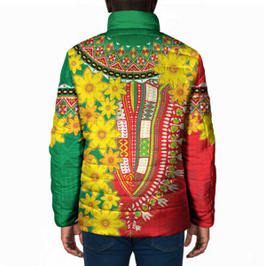 Afro Ethiopian New Year Padded Jacket Enkutatash Adey Abeba Flower Art
