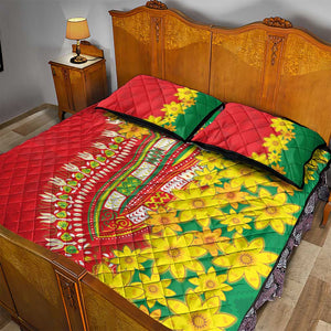 Afro Ethiopian New Year Quilt Bed Set Enkutatash Adey Abeba Flower Art