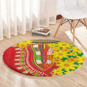 Afro Ethiopian New Year Round Carpet Enkutatash Adey Abeba Flower Art