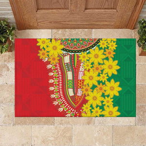 Afro Ethiopian New Year Rubber Doormat Enkutatash Adey Abeba Flower Art