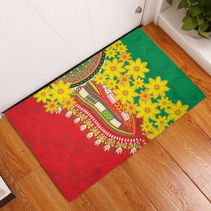 Afro Ethiopian New Year Rubber Doormat Enkutatash Adey Abeba Flower Art