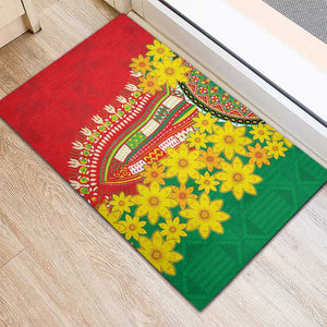 Afro Ethiopian New Year Rubber Doormat Enkutatash Adey Abeba Flower Art