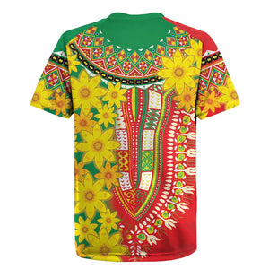 Afro Ethiopian New Year Rugby Jersey Enkutatash Adey Abeba Flower Art