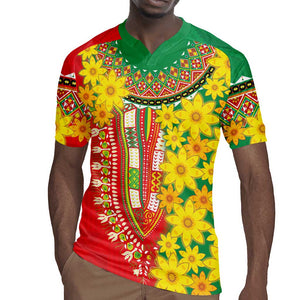 Afro Ethiopian New Year Rugby Jersey Enkutatash Adey Abeba Flower Art