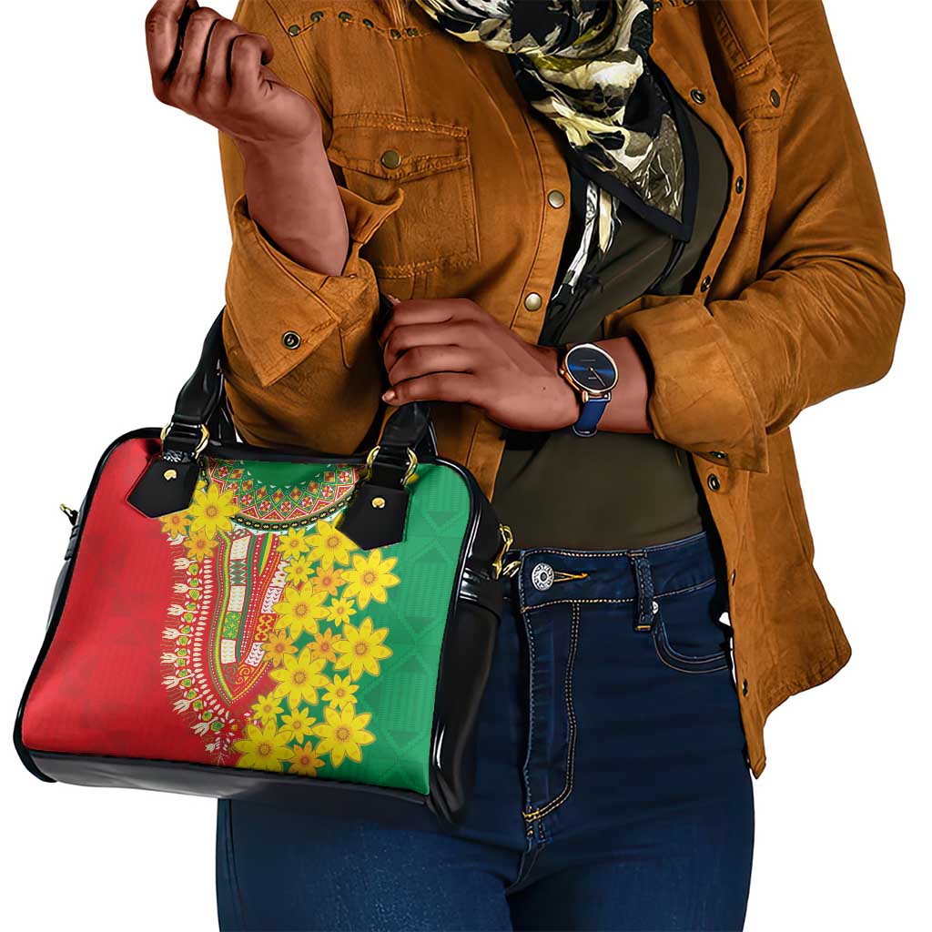 Afro Ethiopian New Year Shoulder Handbag Enkutatash Adey Abeba Flower Art