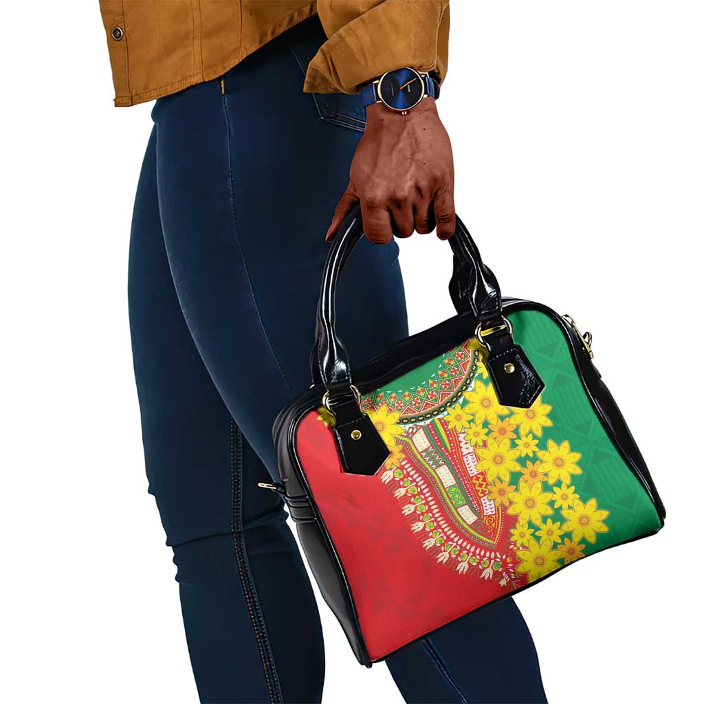Afro Ethiopian New Year Shoulder Handbag Enkutatash Adey Abeba Flower Art
