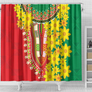 Afro Ethiopian New Year Shower Curtain Enkutatash Adey Abeba Flower Art