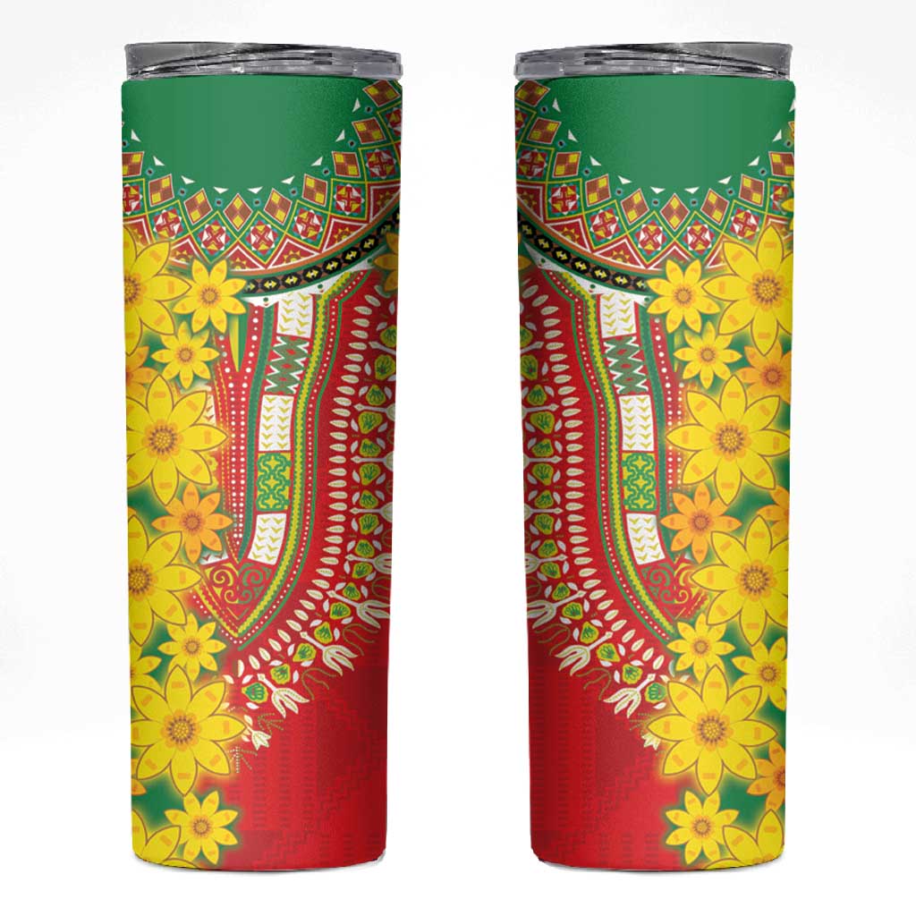 Afro Ethiopian New Year Skinny Tumbler Enkutatash Adey Abeba Flower Art