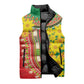 Afro Ethiopian New Year Sleeveless Puffer Jacket Enkutatash Adey Abeba Flower Art