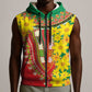 Afro Ethiopian New Year Sleeveless Zip Hoodie Enkutatash Adey Abeba Flower Art - African Pride