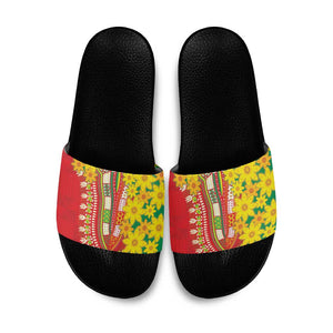 Afro Ethiopian New Year Slide Sandals Enkutatash Adey Abeba Flower Art
