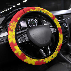 Afro Ethiopian New Year Steering Wheel Cover Enkutatash Adey Abeba Flower Art