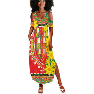 Afro Ethiopian New Year Summer Maxi Dress Enkutatash Adey Abeba Flower Art