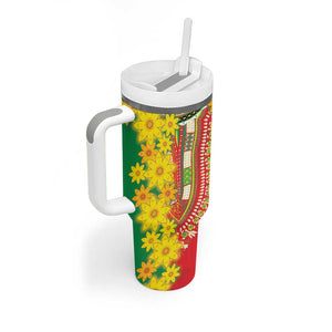 Afro Ethiopian New Year Tumbler With Handle Enkutatash Adey Abeba Flower Art