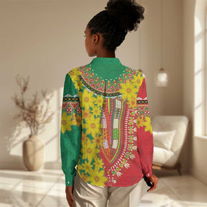 Afro Ethiopian New Year Women Casual Shirt Enkutatash Adey Abeba Flower Art