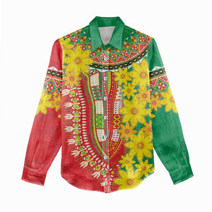 Afro Ethiopian New Year Women Casual Shirt Enkutatash Adey Abeba Flower Art