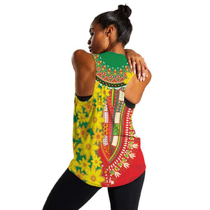 Afro Ethiopian New Year Women Racerback Tank Enkutatash Adey Abeba Flower Art