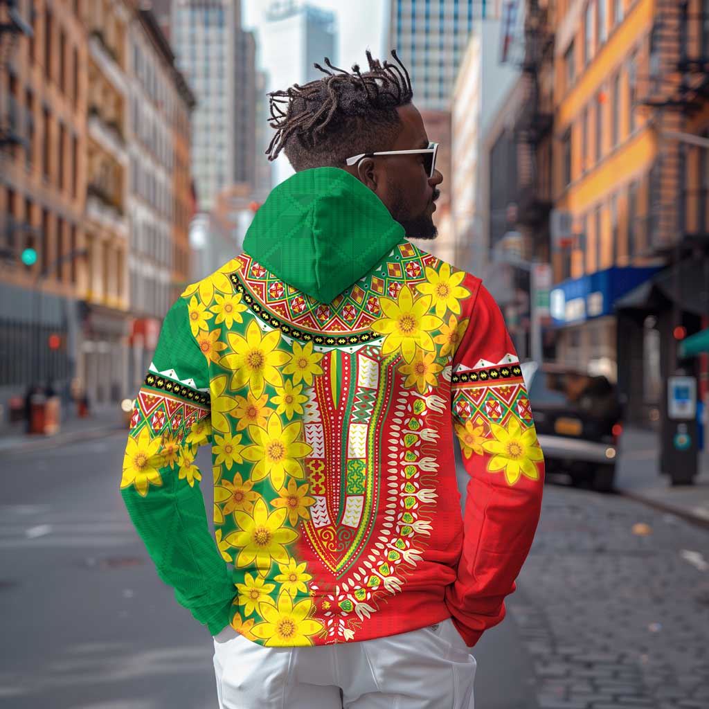 Afro Ethiopian New Year Zip Hoodie Enkutatash Adey Abeba Flower Art