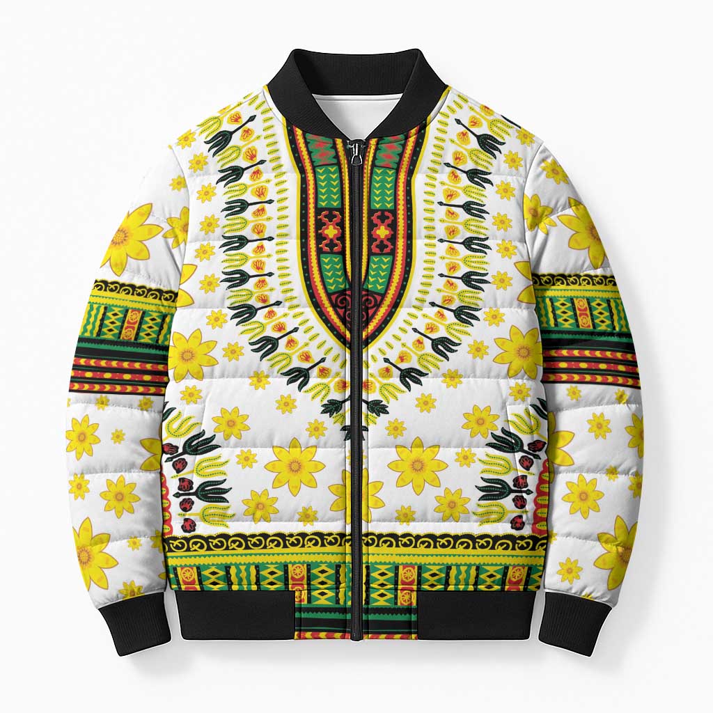 Afro Enkutatash Dashiki and Adey Abeba Bomber Puffer Jacket