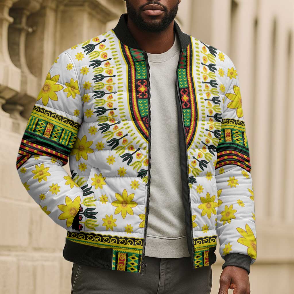Afro Enkutatash Dashiki and Adey Abeba Bomber Puffer Jacket