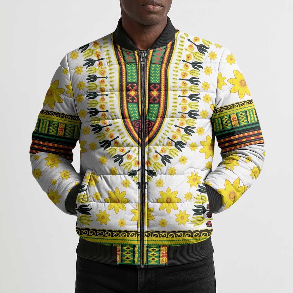 Afro Enkutatash Dashiki and Adey Abeba Bomber Puffer Jacket
