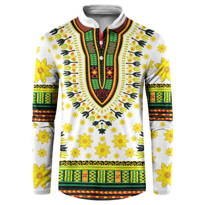 Afro Enkutatash Dashiki and Adey Abeba Button Sweatshirt