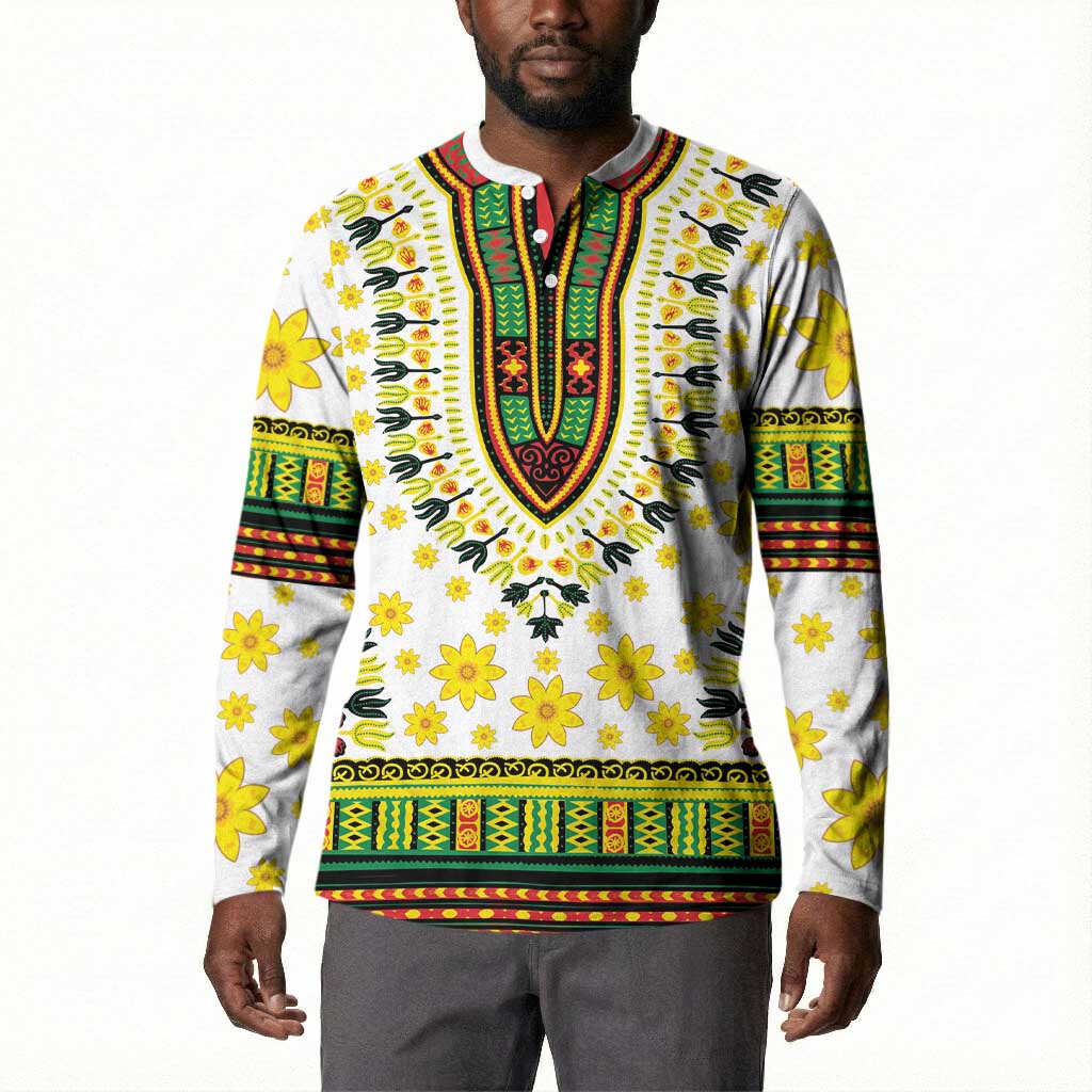 Afro Enkutatash Dashiki and Adey Abeba Button Sweatshirt