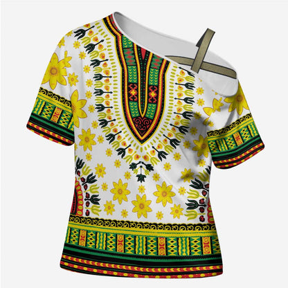 Afro Enkutatash Dashiki and Adey Abeba Cross Shoulder Shirt