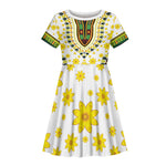 Afro Enkutatash Dashiki and Adey Abeba Kid Short Sleeve Dress