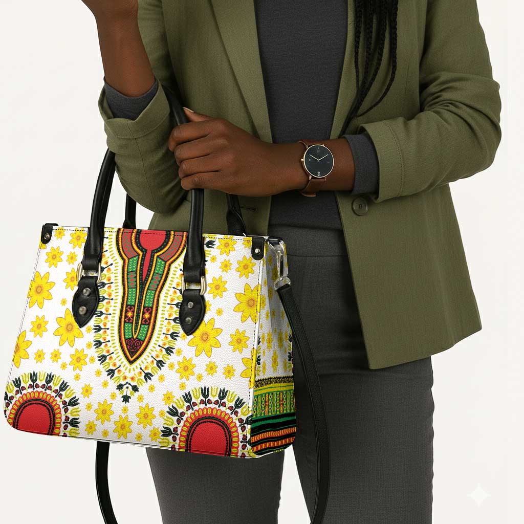 Afro Enkutatash Dashiki and Adey Abeba Leather Bag